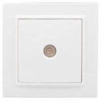 Розетка ТВ 1-м СП бел 75Ом 5-862МГц Минск EKF Basic