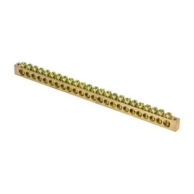 Шина PEN “ноль-земля” (8х12мм) 24 отверстия латунь крепеж по краям EKF PROxima