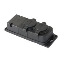 Роз, (колодка) двухмест, с защит, крышками каучуковая 230В 2P+PE 16A IP44 EKF PRO