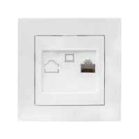 Розетка ПК RJ-45 1-м белая Валенсия EKF PROxima