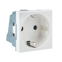 Розетка 45х45 с/з, 90 градусов, белая EKF