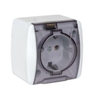 Владивосток Розетка 1-местная 16А с/з с прозрачной крышкой IP54 EKF