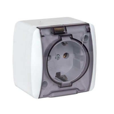 Владивосток Розетка 1-местная 16А с/з с прозрачной крышкой IP54 EKF