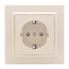Розетка 1-мест, СП с/з 16А бежевый с защ, штор, Минск EKF