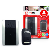 Звонок беспроводной ЗБ-10 38 мелодий с регул. звука подсветкой 150м цифр. кодир. с кнопкой IP44 серебр./черн. IN HOME 4690612013381