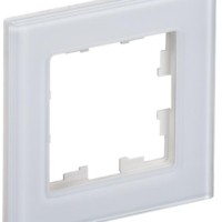 Рамка 1-м BRITE РУ-1-2-БрБ стекло бел. IEK BR-M12-G-K01