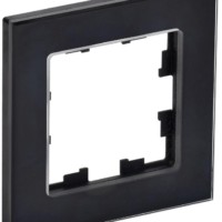 Рамка 1-м BRITE РУ-1-2-БрЧ стекло черн. IEK BR-M12-G-K02