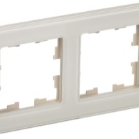 Рамка 2-м BRITE РУ-2-2-БрВа стекло ванильн. IEK BR-M22-G-K10