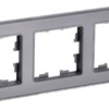 Рамка 3-м BRITE РУ-3-2-БрСе стекло сер. IEK BR-M32-G-K03