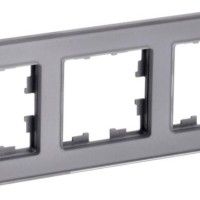 Рамка 3-м BRITE РУ-3-2-БрСе стекло сер. IEK BR-M32-G-K03