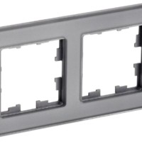 Рамка 2-м BRITE РУ-2-2-БрСе стекло сер. IEK BR-M22-G-K03