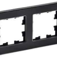 Рамка 2-м BRITE РУ-2-2-БрЧ стекло черн. IEK BR-M22-G-K02