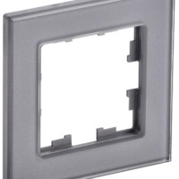 Рамка 1-м BRITE РУ-1-2-БрСе стекло сер. IEK BR-M12-G-K03