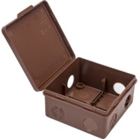 Коробка КМЭР ОП 100x100x50мм тёмное дерево квадратная 8вх. герм IP54 18 КО-93018100-018 Урал Пак