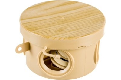 Коробка КМЭР ОП 65×40мм светлое дерево круглая 4вх. герм IP54 60 КО-81001065-060 Урал Пак