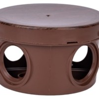 Коробка КМЭР ОП 65×40мм тёмное дерево круглая 4вх. герм IP54 60 КО-91008065-060 Урал Пак