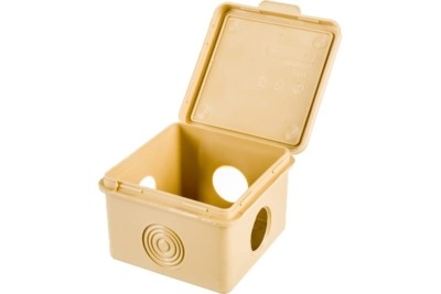 Коробка КМЭР ОП 65x65x50мм светлое дерево квадратная 4вх. герм IP54 45 КО-81011065-045 Урал Пак