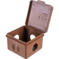 Коробка КМЭР ОП 65x65x50мм тёмное дерево квадратная 4вх. герм IP54 45 КО-91018065-045 Урал Пак