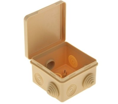 Коробка КМЭР ОП 80x80x50мм светлое дерево квадратная 7вх. герм IP54 32 КО-82011080-032 Урал Пак