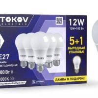 Лампа светодиодная 12Вт А60 4000К Е27 176-264В Promo 5+1 Tokov Electric Promo-A60-E27-12-4K