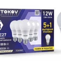 Лампа светодиодная 12Вт А60 3000К Е27 176-264В Promo 5+1 Tokov Electric Promo-A60-E27-12-3K