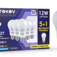 Лампа светодиодная 12Вт А60 6500К Е27 176-264В Promo 5+1 Tokov Electric Promo-A60-E27-12-6.5K