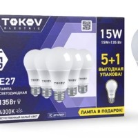 Лампа светодиодная 15Вт А60 4000К Е27 176-264В Promo 5+1 Tokov Electric Promo-A60-E27-15-4K