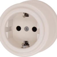 Розетка З-кл. пластик песочн. зол. Bironi B1-101-24