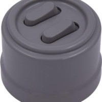 Выключатель 2-кл. (клавишный) пластик титан Bironi B1-222-26