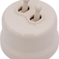 Выключатель 2-кл. (тумблерный) пластик песочн. зол. Bironi B1-232-24