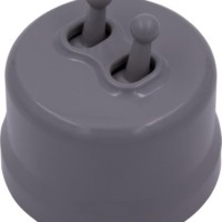 Выключатель 2-кл. (тумблерный) пластик титан Bironi B1-232-26