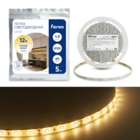 Лента светодиодная Feron LS603 60SMD(2835)/м 4.8Вт/м 5м IP20 12V 3000К