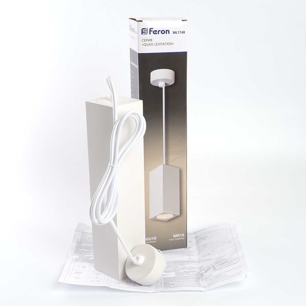 Светильник потолочный Feron ML1748 Barrel QUAD levitation на подвесе 1 7 м MR16 35Вт 230В белый 60x145 — изображение 7