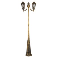 Светильник садово-парковый Feron PL109 четырехгранный,столб 2×60Вт 230В E27 черное золото