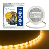 Лента светодиодная Feron LS604 60SMD(2835)/м 4.8Вт/м 5м IP65 12V желтый