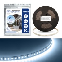 Лента светодиодная Feron LS520 стабилизированная 120SMD(2835)/м 9.6Вт/м 24V 20000*10*1.22мм 6000К