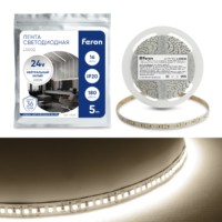 Лента светодиодная Feron LS502 180SMD(2835)/м 16Вт/м 24В 5000x10x1.22мм 4000К