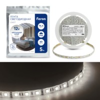 Лента светодиодная Feron LS607 60SMD(5050)/м 14.4Вт/м 5м IP65 12V 4000К