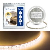 Лента светодиодная Feron LS612 120SMD(2835)/м 9.6Вт/м 5м IP20 12V 3000К