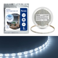 Лента светодиодная Feron LS604 60SMD(2835)/м 4.8Вт/м 5м IP65 12V 6500К