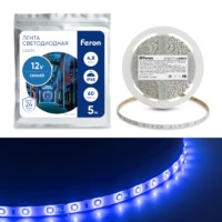 Лента светодиодная Feron LS604 60SMD(2835)/м 4.8Вт/м 5м IP65 12V синий