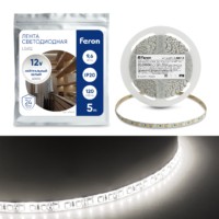 Лента светодиодная Feron LS612 120SMD(2835)/м 9.6Вт/м 5м IP20 12V 4000К