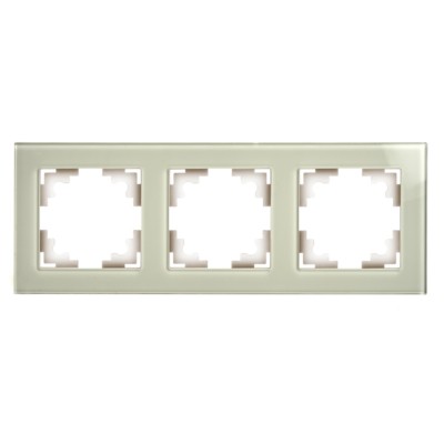 Рамка горизонтальная 3-местная Stekker GFR00-7003-07 Катрин дымчатый