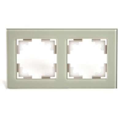 Рамка горизонтальная 2-местная Stekker GFR00-7002-07 Катрин дымчатый