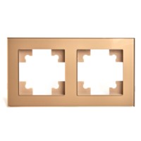 Рамка горизонтальная 2-местная Stekker GFR00-7002-08 Катрин золото