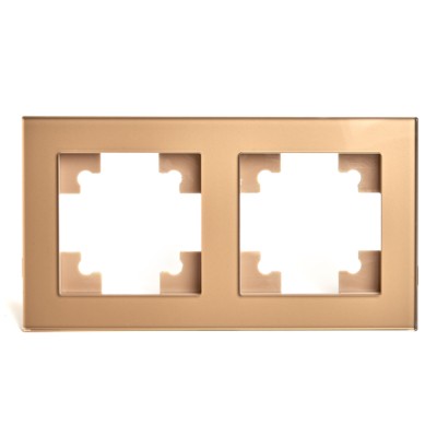Рамка горизонтальная 2-местная Stekker GFR00-7002-08 Катрин золото