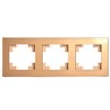 Рамка горизонтальная 3-местная Stekker GFR00-7003-08 Катрин золото
