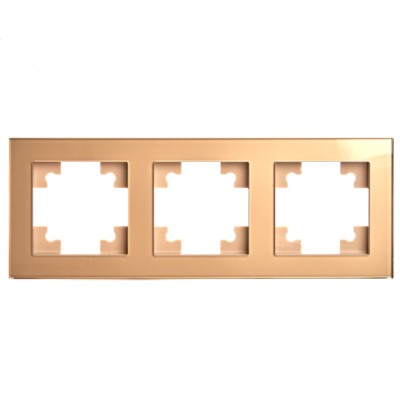 Рамка горизонтальная 3-местная Stekker GFR00-7003-08 Катрин золото