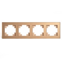 Рамка горизонтальная 4-местная Stekker GFR00-7004-08 Катрин золото