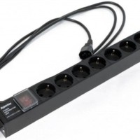 Блок розеток 8-м 10А SHE19-8SH-S-2.5IEC горизонт. шнур 2.5м Hyperline 397035